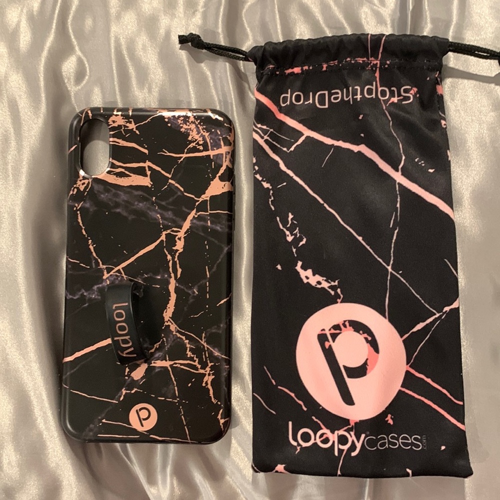 Loopy Case iPhone XS Max in black rose marble